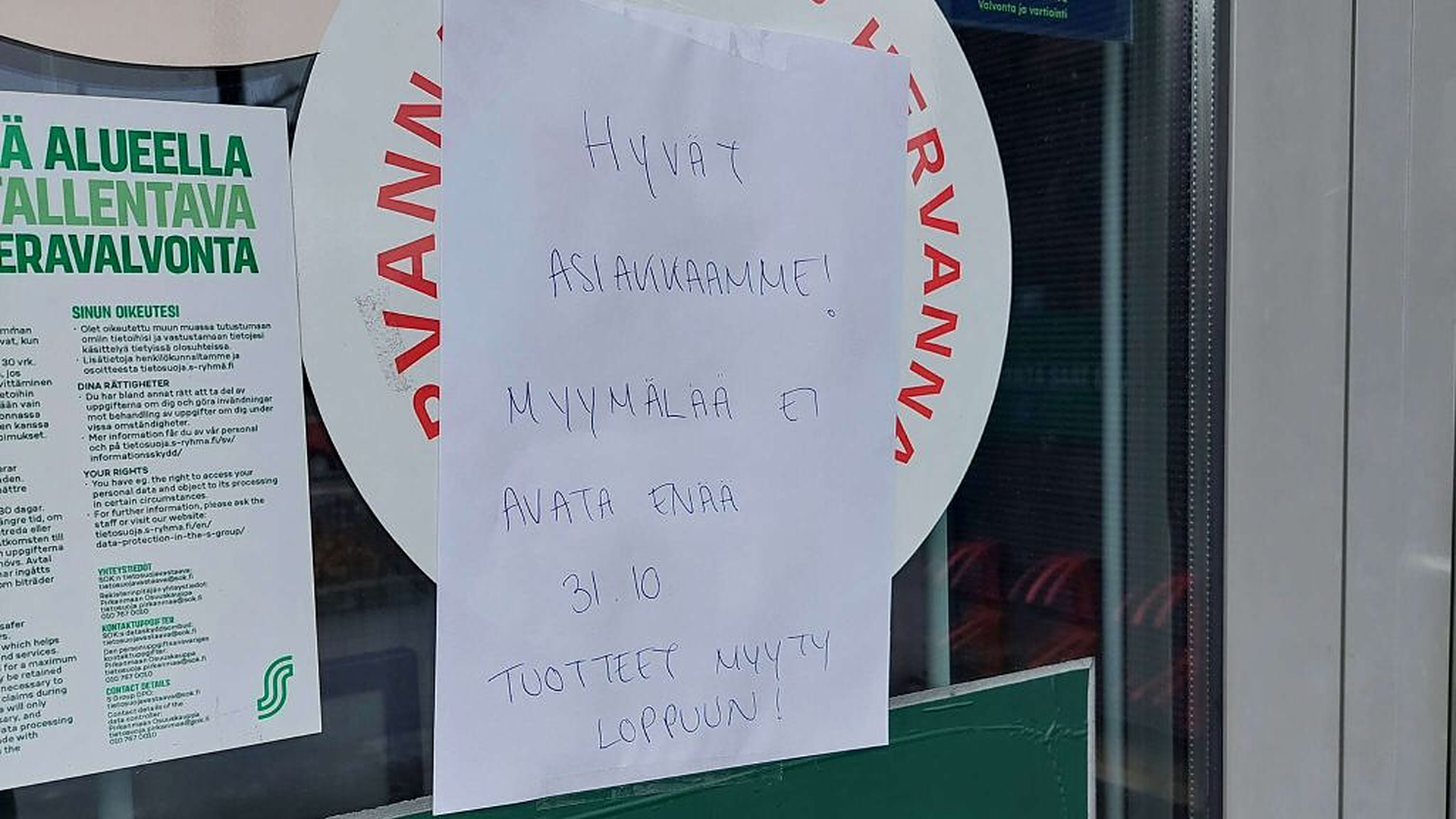 Lappu lähikaupan ovella yllätti Meijun – Kaikki oli mennyt