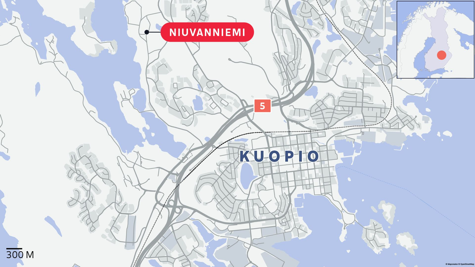 Poliisi etsii Niuvanniemestä karannutta miestä Kuopion alueella