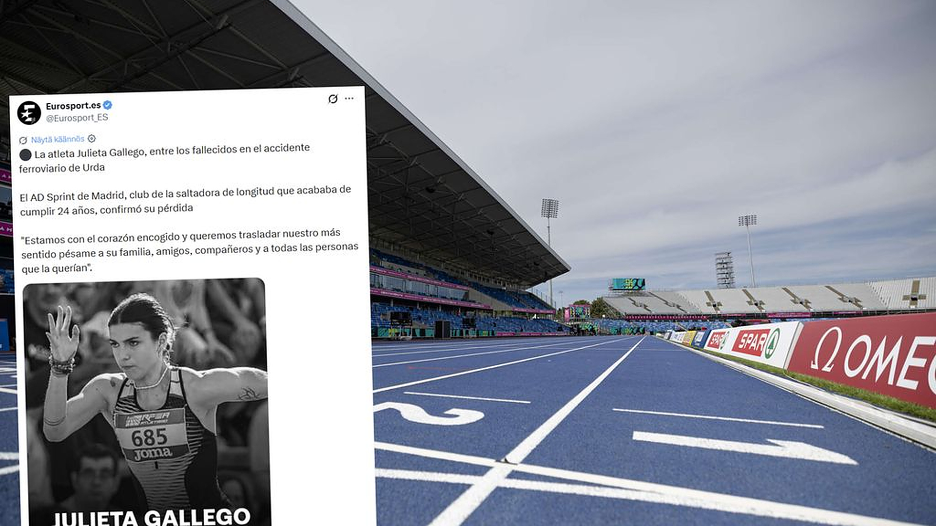 24-vuotias urheilija kuoli Espanjan junaturmassa